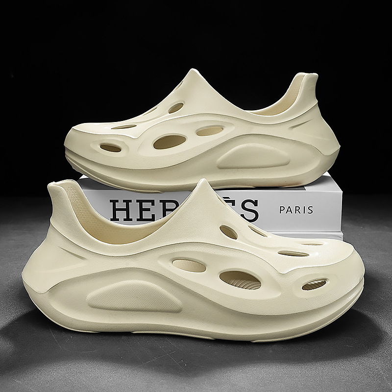 沙滩洞洞鞋男款2025新款春夏季外穿开车透气厚底简约时尚凉拖