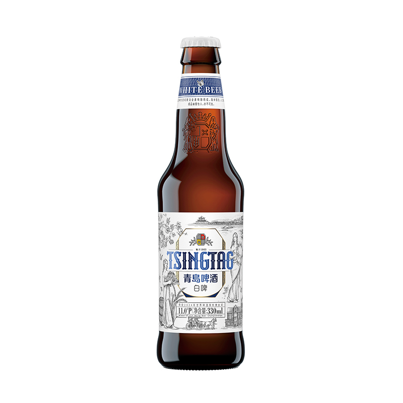青岛啤酒(TSINGTAO)白啤11度330ml*24瓶(2020版)