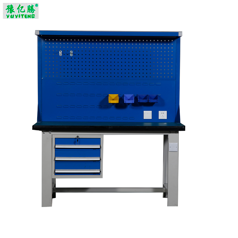 豫亿腾 钢制三抽工具桌，实验台，车间工作台，操作台，可定制 1800*750*800带挂网