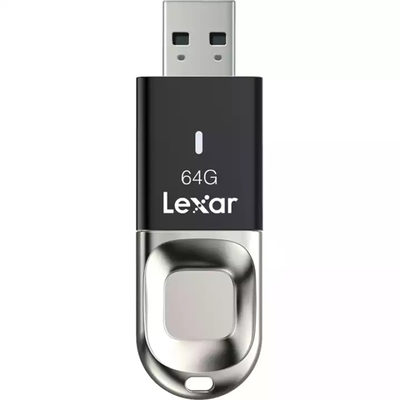 [免邮]雷克沙(Lexar)F35 64GB U盘 读150MB/s指纹加密闪存盘USB3.0 电脑灰色优盘