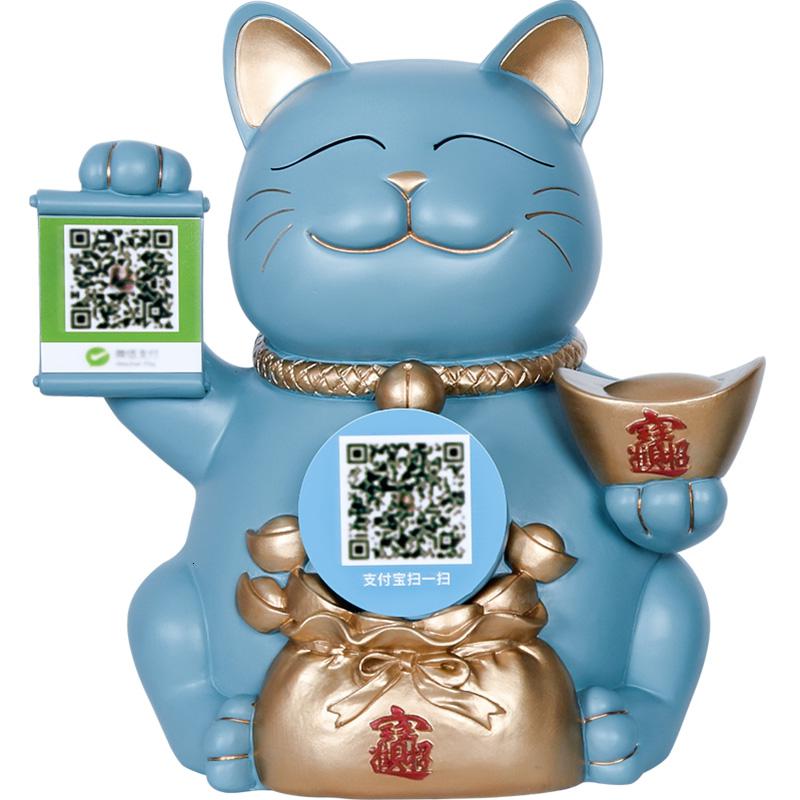 美帮汇创意猫小摆件二维码摆设开店个性收银台装饰店铺开业礼品高清大图
