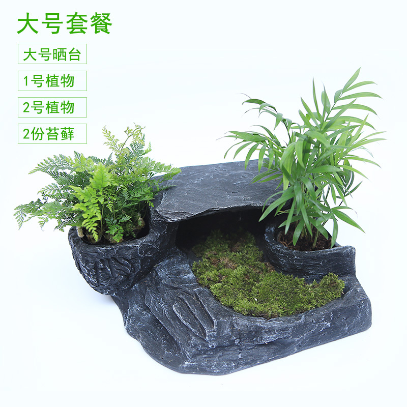 乌龟晒台爬台大号水龟缸造景浮岛爬坡巴西龟晒背台躲避洞穴晒龟台高清大图