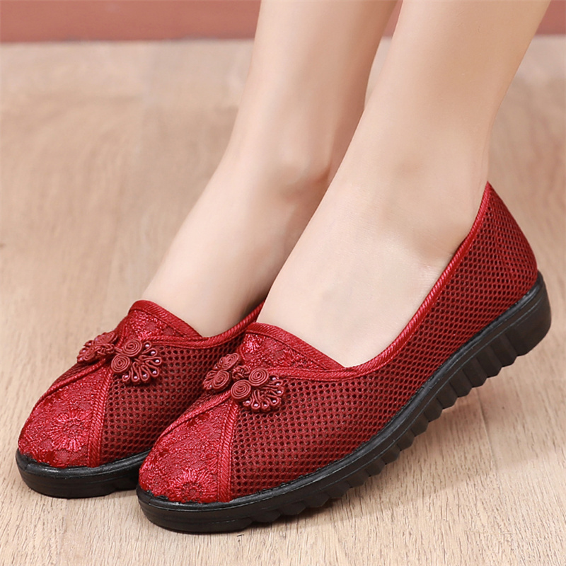苏芈老北京布鞋女鞋网鞋平底老太太老人鞋夏季透气网面鞋软底妈妈单鞋