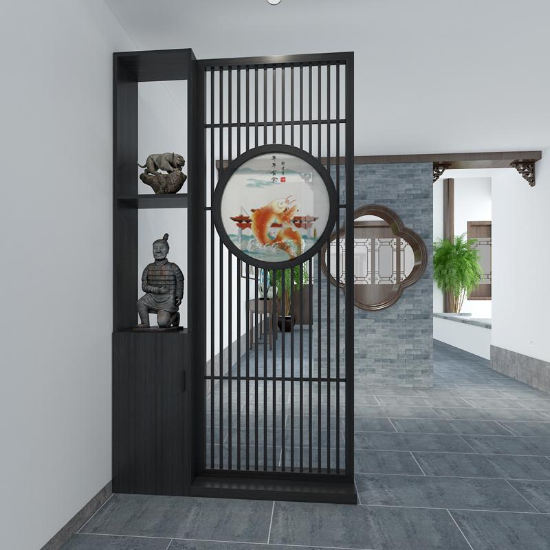 BONJEAN新中式屏风卧室遮挡家用客厅玄关隔断装饰可移动实木座屏现代简约高清大图