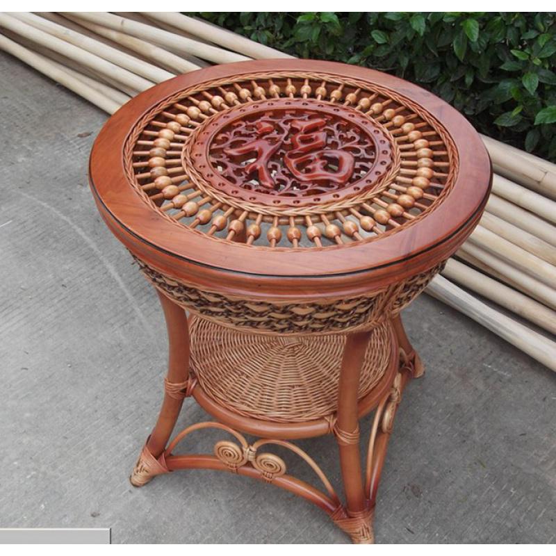 天然真藤椅躺椅折叠椅夏天午睡椅老人休闲藤编高靠背可调节午休椅_7_767_756_688 福字茶几送钢化玻璃
