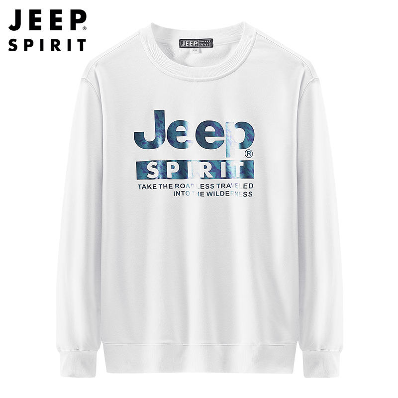 JEEP SPIRIT吉普卫衣男2021秋季新款宽松休闲圆领卫衣韩版百搭套头印花学生上衣