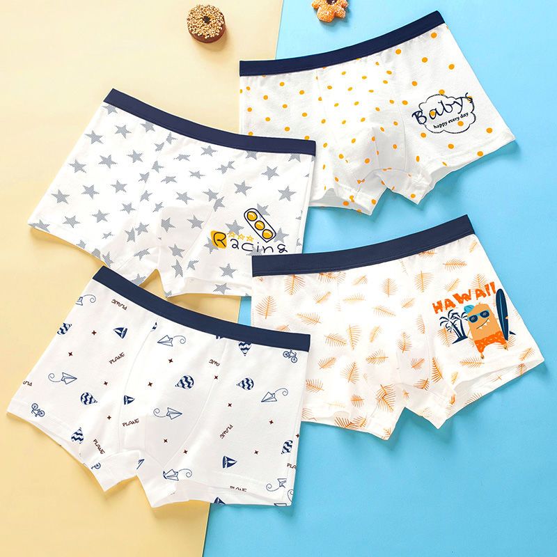 男童内裤儿童平角裤纯色棉中大童小孩男孩四角宝宝小童小学生短裤头娜