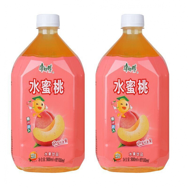 康师傅水蜜桃水果饮品1l水蜜桃汁12瓶