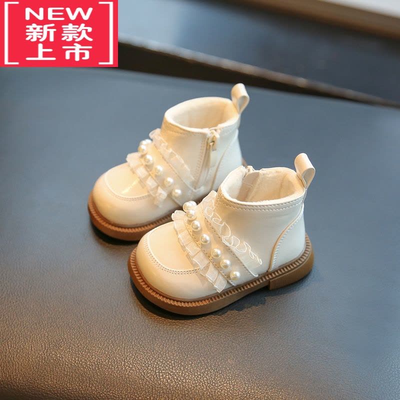 可莉允女宝宝鞋子加绒小皮鞋棉鞋短靴婴儿学步鞋女童靴子软底公主鞋冬季图片