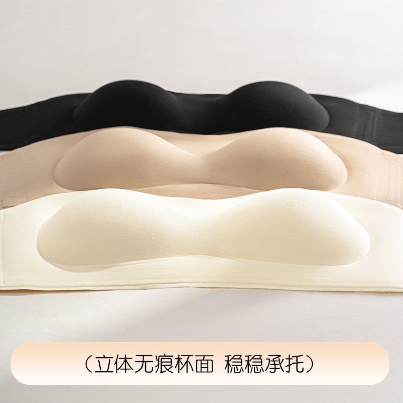 猫人粉底液无肩带抹胸女士防滑不掉小胸聚拢隐形无痕防走光内衣