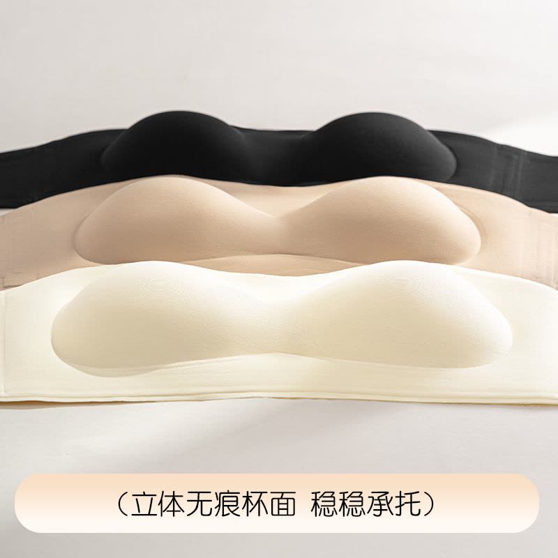 猫人粉底液无肩带抹胸女士防滑不掉小胸聚拢隐形无痕防走光内衣图片