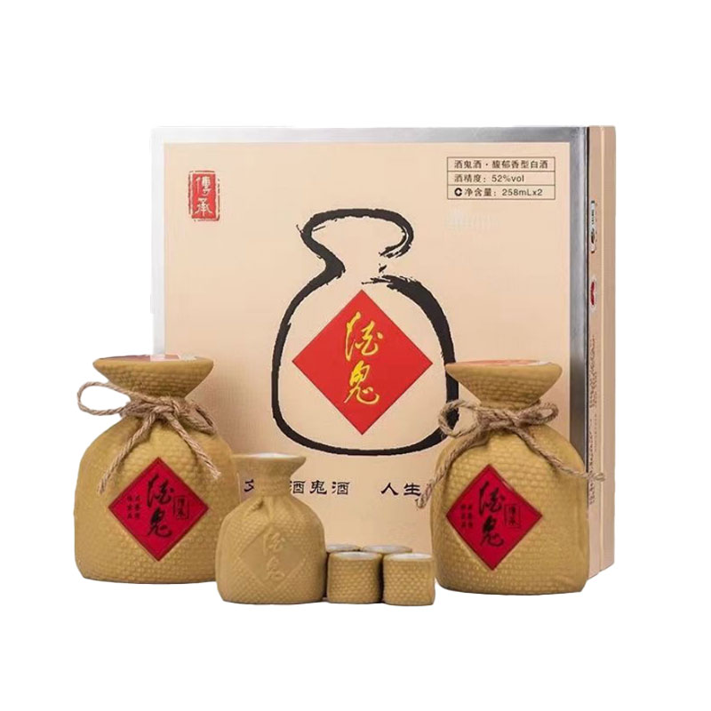 酒鬼酒 酒鬼传承礼盒 52度258ml*2瓶+酒具 馥郁香型 礼赠佳品高清大图