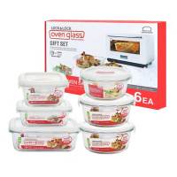 乐扣乐扣 保鲜盒6件套 耐热玻璃可微波加热