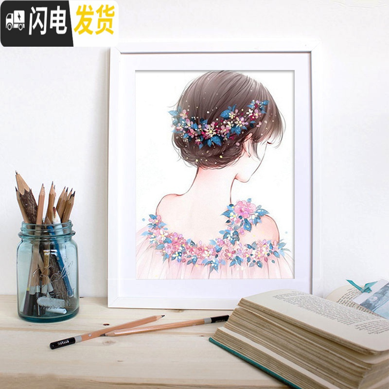 三维工匠印花十字绣2018新款花仙子浪漫十字绣线绣新款浪漫清新小幅卧 [新升级生态棉线]3股绣35*50厘米[免费补线]