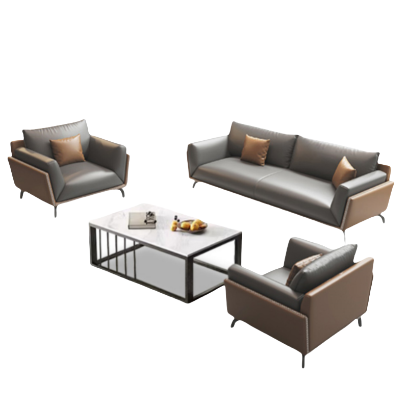 智叶舟沙发茶几组合200*90*80cm(3+1+1+茶几)套高清大图