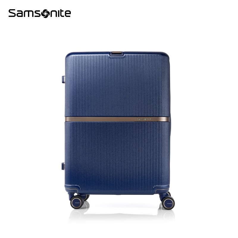 新秀丽(Samsonite)流金箱 拉杆箱行李箱 铝质LOGO条时尚条纹旅行箱 大容量行李箱HH5 深蓝色 28英寸高清大图