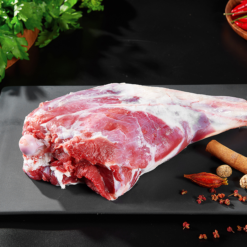新鲜宁夏滩羊肉原切5斤羊后腿烧烤去骨羊后腿肉礼盒包装高清大图