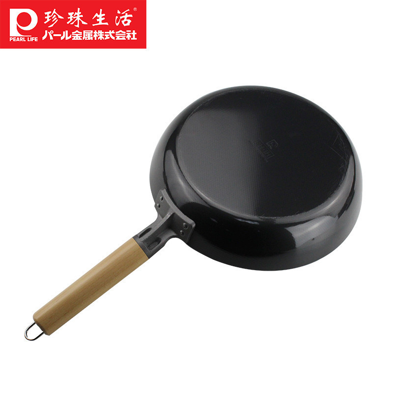 珍珠生活(PEARL LIFE)铁锅煎锅H-2516 日本进口无涂层凹凸不易粘平底铁锅煎锅 24cm