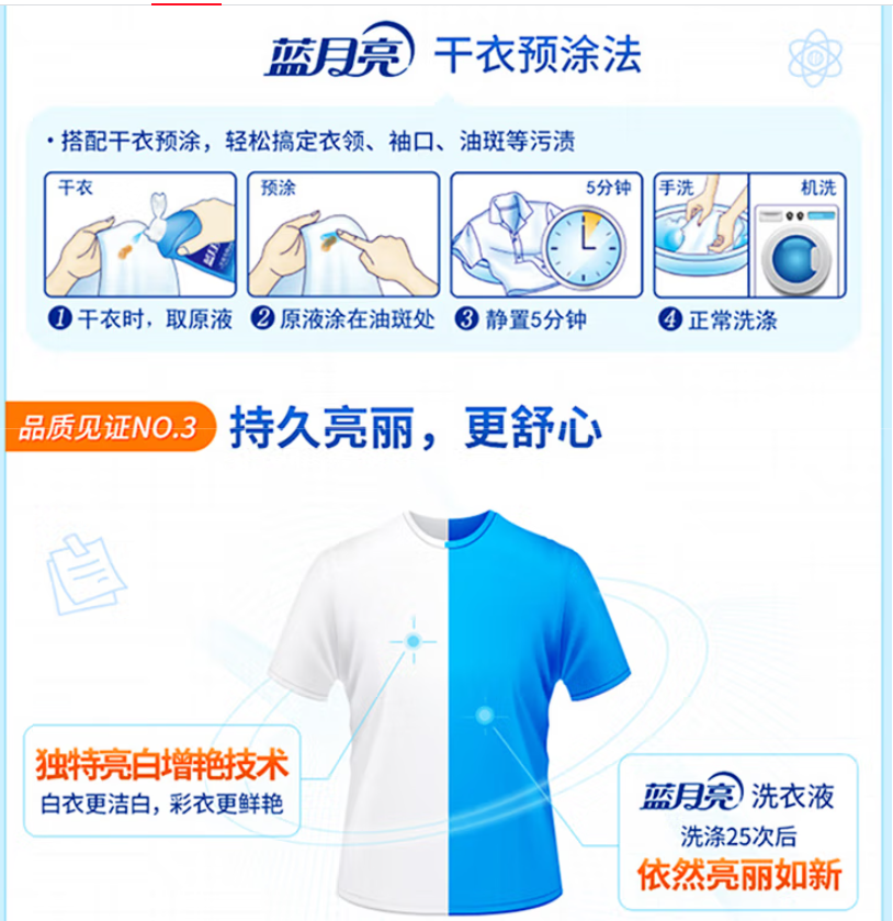 蓝月亮洗衣液套装薰衣草亮白2kg+薰亮白1kg瓶*2+神器500g*2+旅行装80g*2高清大图