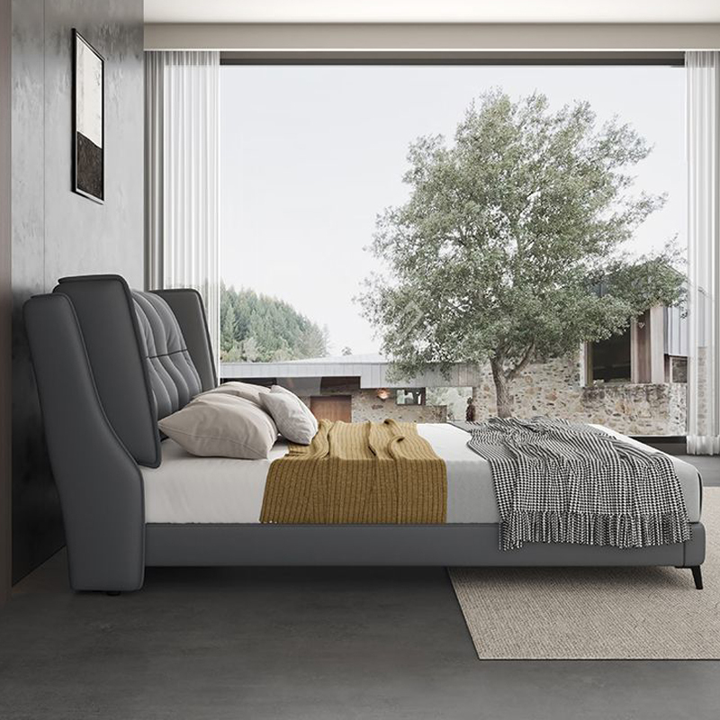 兰秀家居床科技布床卧室双人床现代简约主卧实木软靠储物床18米2m布床