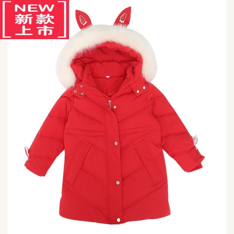 可莉允儿童羽绒棉服中长款2022新款女童洋气冬季加厚棉衣女大童棉袄外套图片