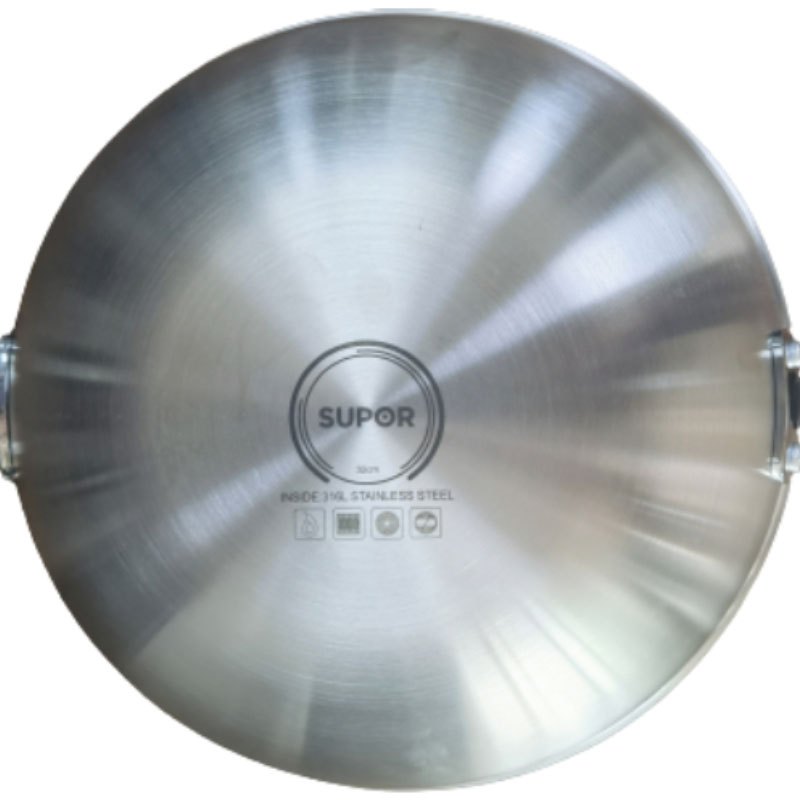 苏泊尔(SUPOR)晶钻蜂窝不锈钢炒锅 32cm CC32JA8