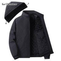 La Chessiers官方立领夹克外套男春秋季防水加大码宽松户外可脱卸帽冬季加绒