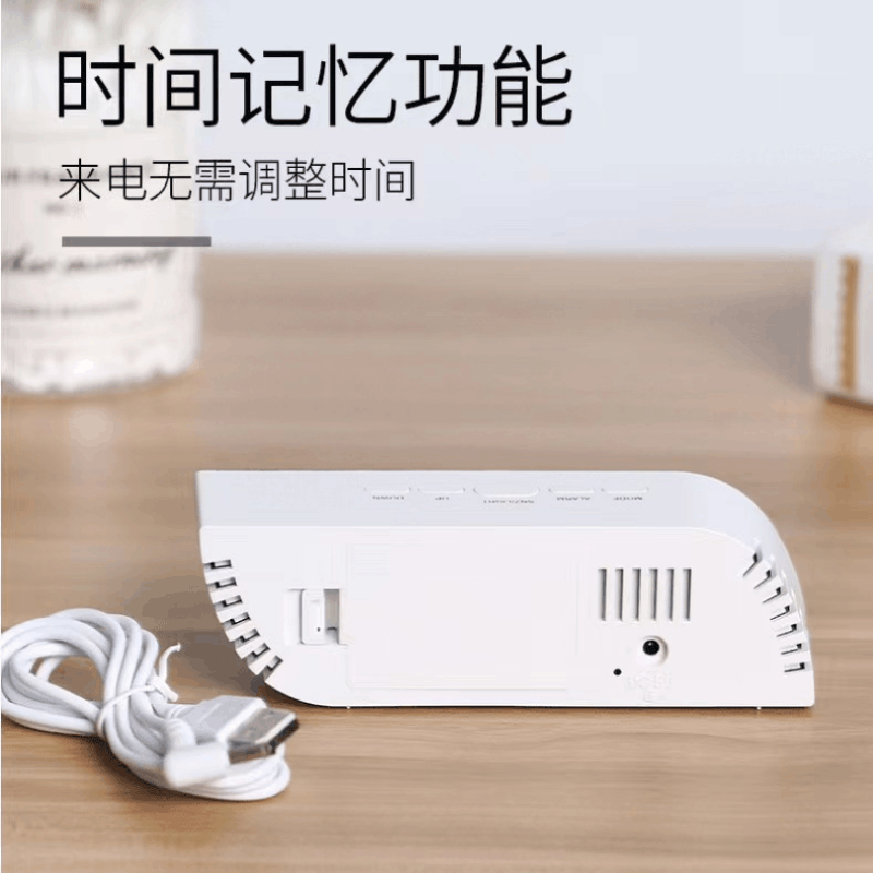 2023新款简约LED电子闹钟学生宿舍静音桌面电子钟卧室床头夜光数字时钟表图片