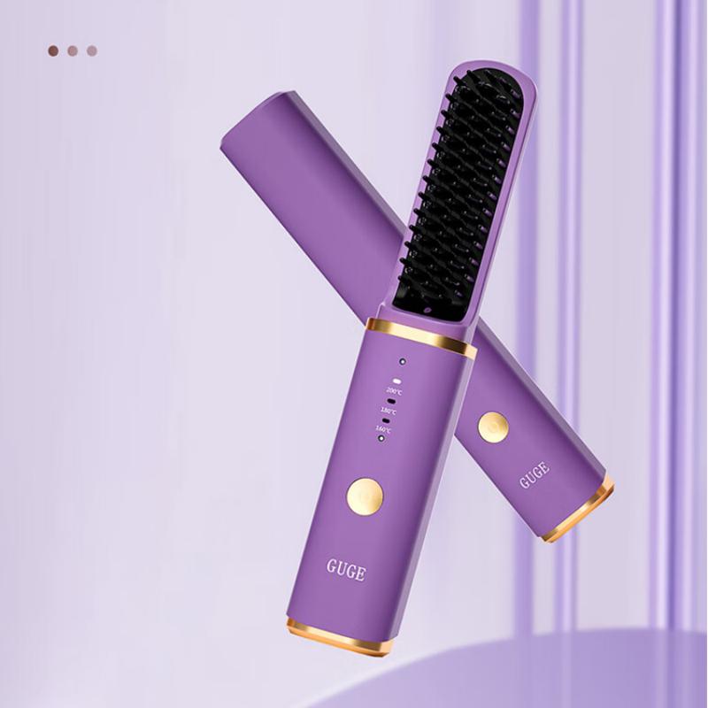谷格(GUGE)德国 无线负离子直发梳 高颅顶神器 直发棒 短发打理神器 GG26H 典雅紫 / 支