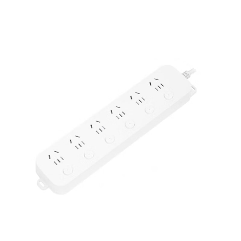 得力雅白系列新国标安全插座/插排/插线板/接线板/排插/拖线板延长线 分控 保护门6位3米 33943