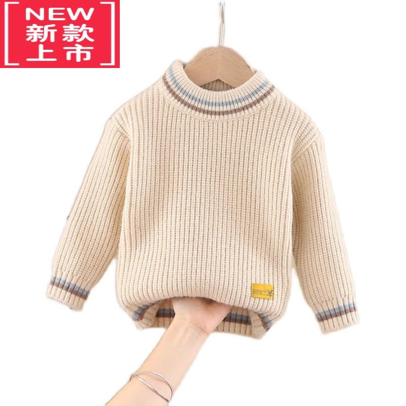 可莉允2022秋冬款儿童男童宝宝毛衣线衣套头针织洋气圆领小童女孩打底衫图片