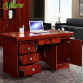 冀华美0729-实木贴皮办公桌经理桌办公室电脑主管桌贴木皮老板桌1.4米（抽屉款）1400*700*760mm
