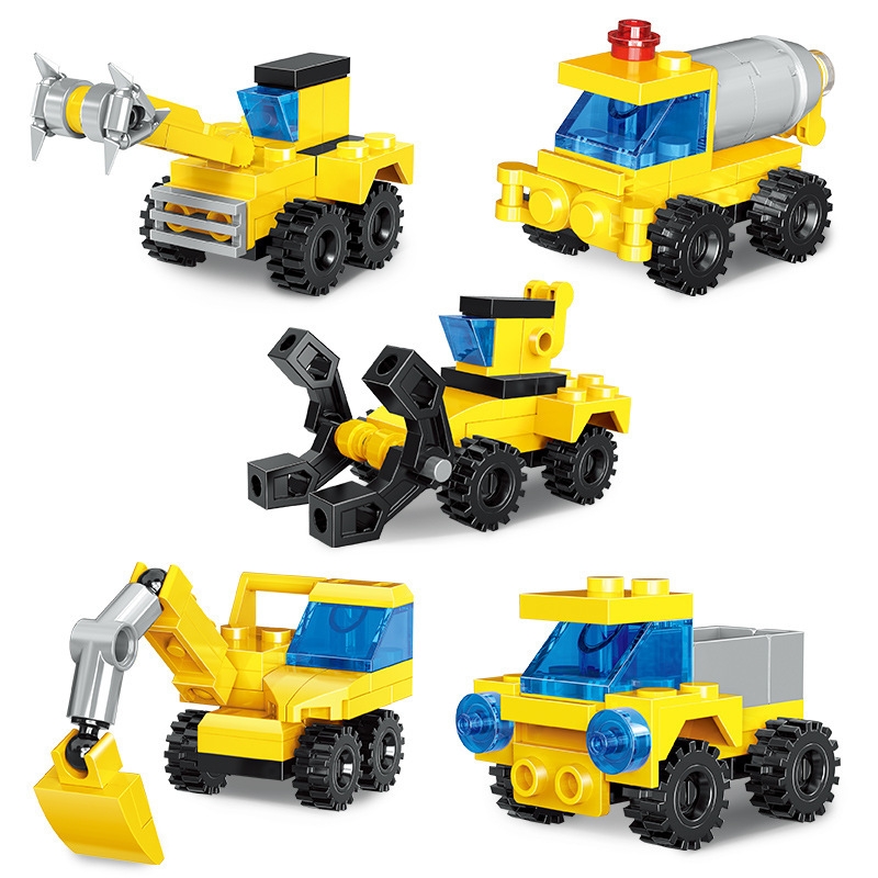 兼容乐高玩具工程车油罐车挖土机铲土机10盒拼装积木儿童益智男孩