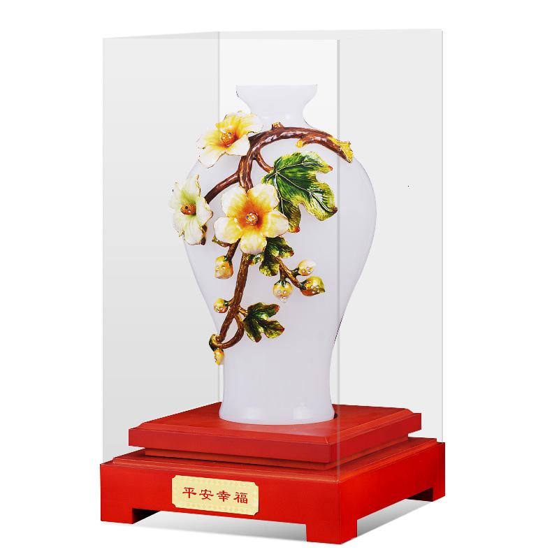 美帮汇琉璃安是福花瓶摆件客厅办公室创意商务礼品公司开业乔迁送礼高清大图
