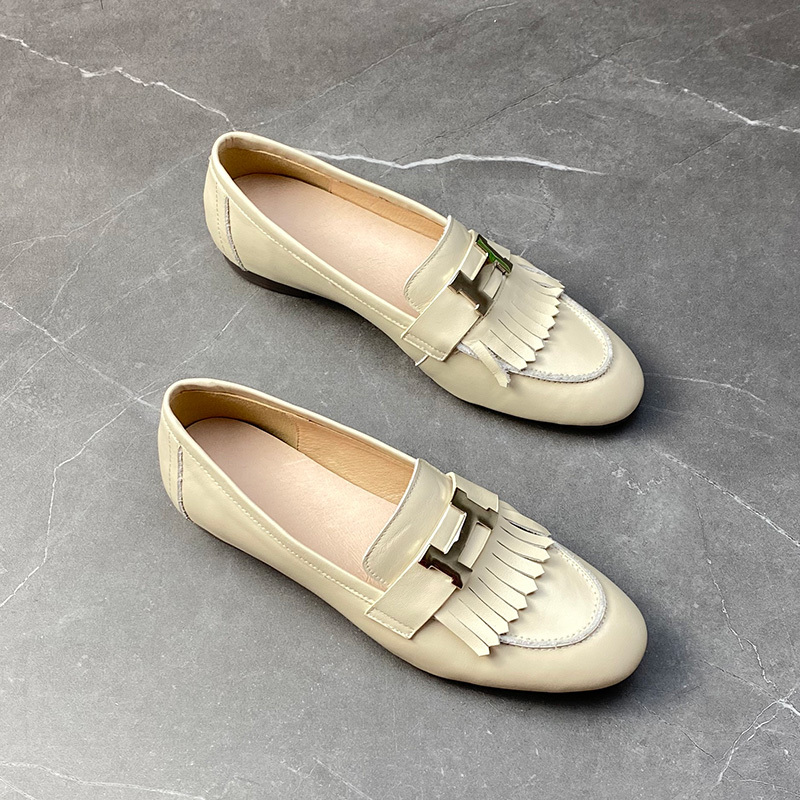 suntek轻奢h金属扣乐福鞋女鞋流苏小皮鞋低跟软皮百搭休闲单鞋视频