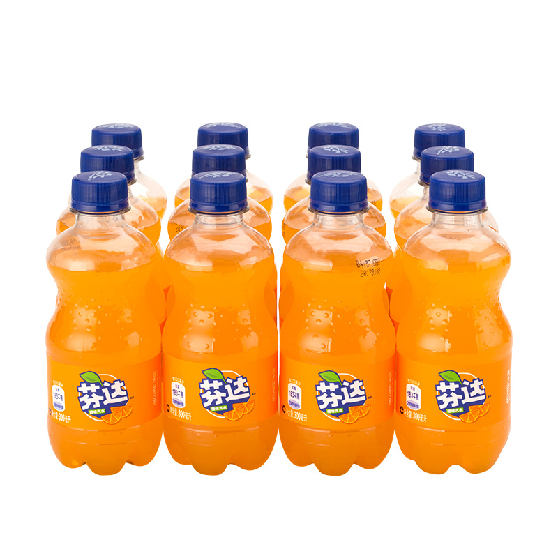 可口可乐芬达橙味汽水300ml12瓶装碳酸饮料迷你装小芬达饮品