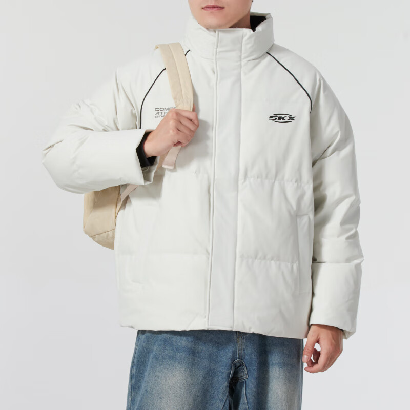 斯凯奇(Skechers)男装女装 情侣新款保暖运动服潮流时尚休闲立领羽绒服外套P424U041-01NJ ZP高清大图