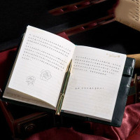林檎日记本带锁密码笔记本带锁创意复古手账本学生记事本文具笔记本加厚男女儿童日记本精美送朋友 玫瑰物语-深夜绿