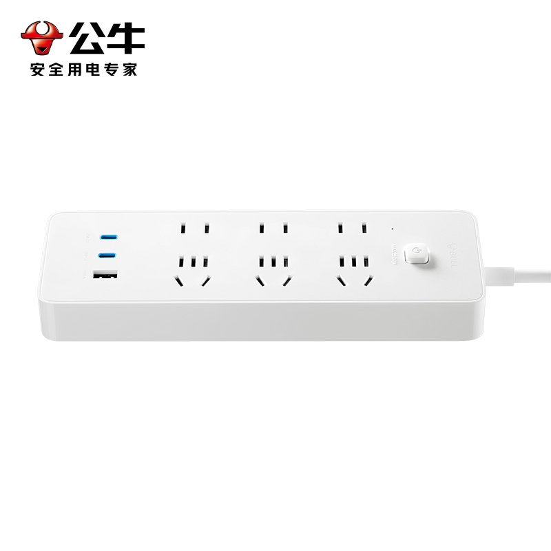 公牛(bull)GNV-U16733全长1.8m六插位插座67W快充接线板插排笔记本电脑插板多功能家用办公充电器高清大图