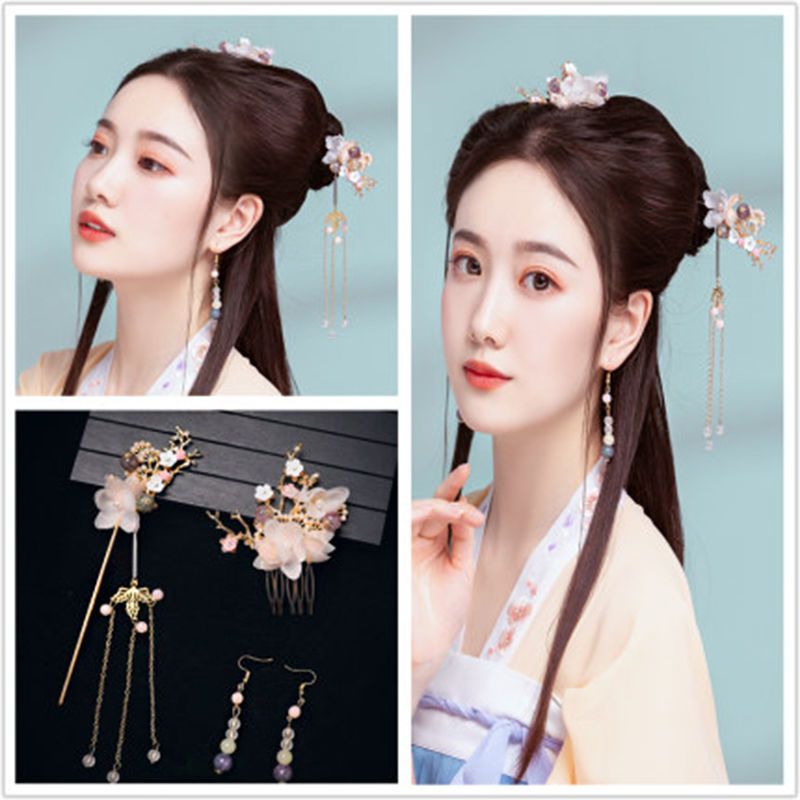 款式6套装古风汉服头饰套装古装古装发簪发饰表演配饰少女汉服仙女