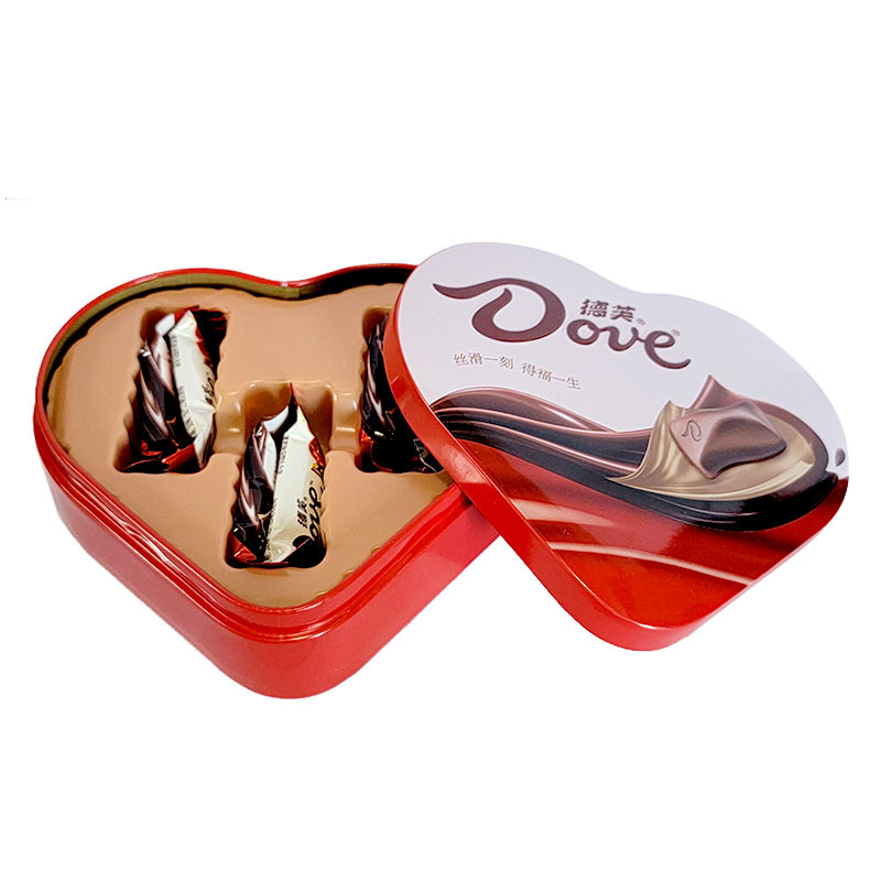 德芙丝滑牛奶巧克力黑巧白巧喜糖礼盒装6颗/12颗心形铁盒结婚喜糖