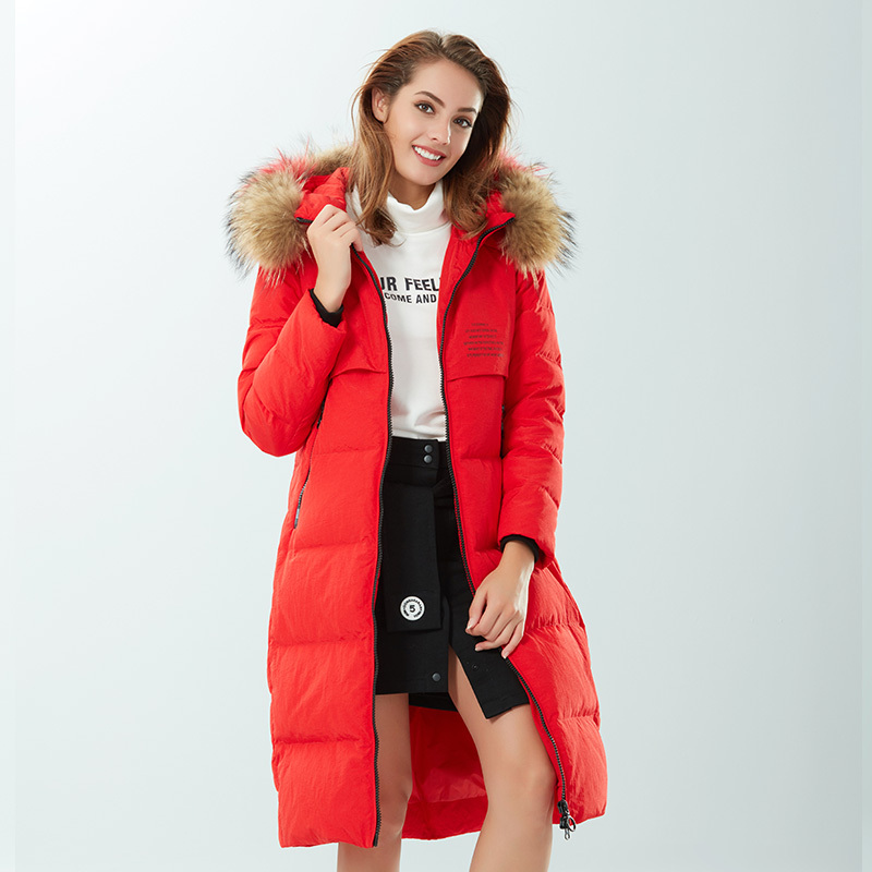 坦博尔羽绒服女大毛领休闲百搭保暖外套