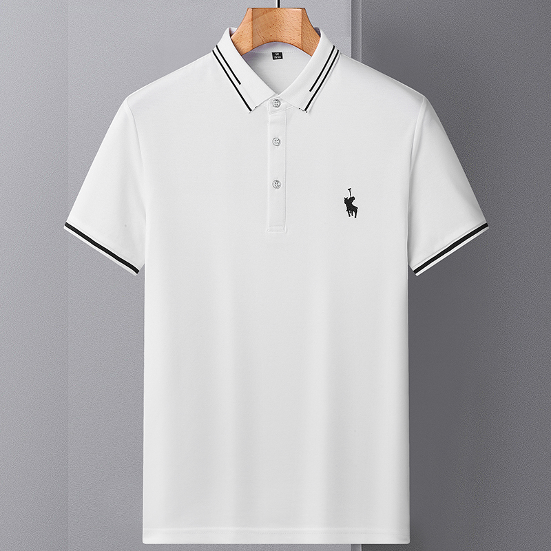 莱诗伯特男士短袖t恤夏季中青年短袖上衣透气免烫 丝光防晒polo衫88212