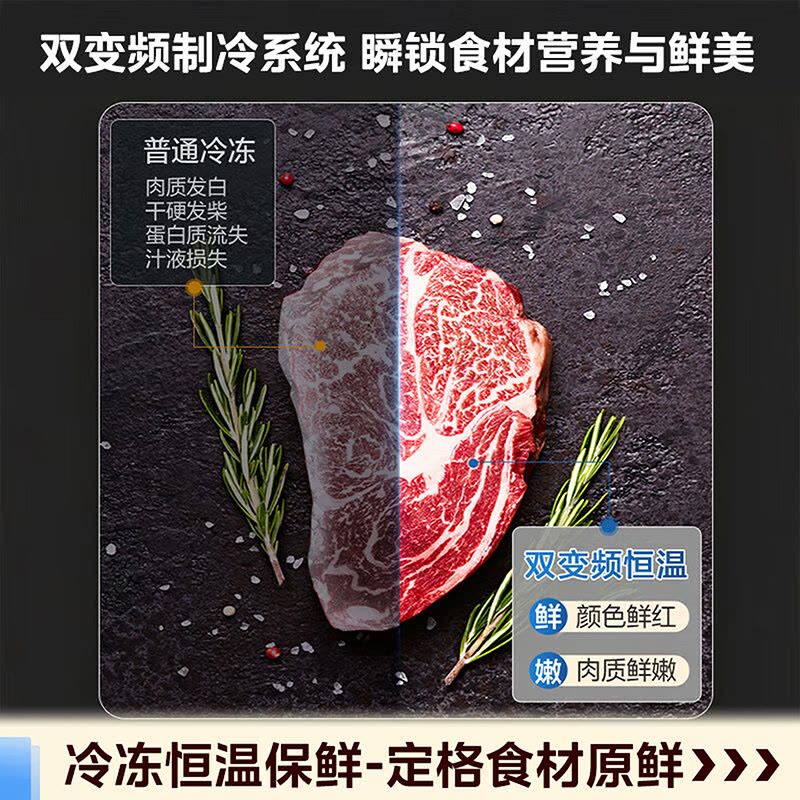 美的钛钢灰对开门冰箱BCD-601WKPM(E) 601升一级能效智能风冷无霜嵌入式超薄设计图片