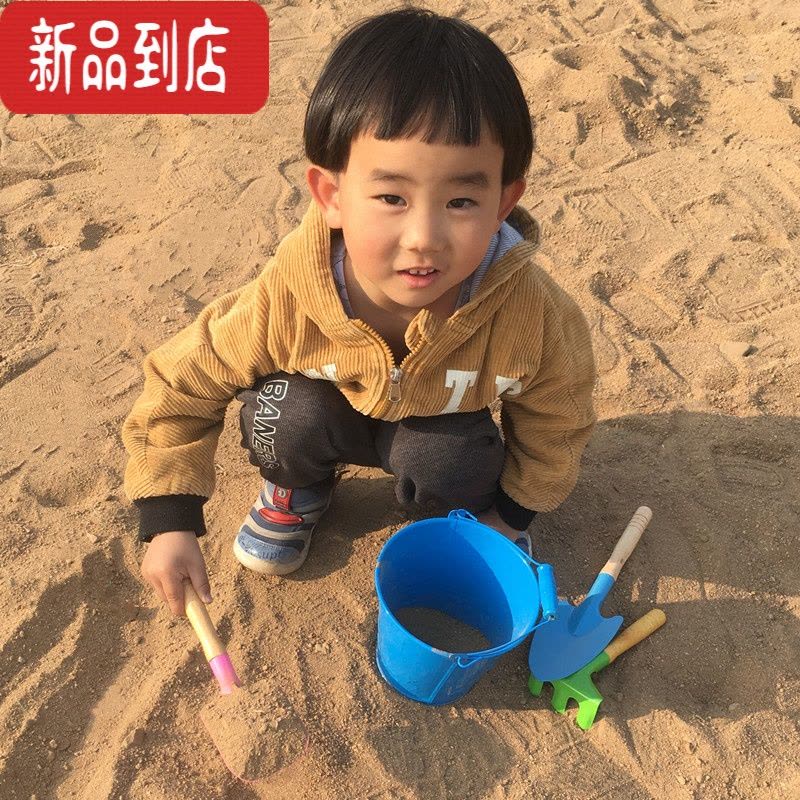 真智力儿童沙滩玩具铁桶铁铲挖沙套装宝宝户外赶海玩沙戏水小桶铲子工具图片
