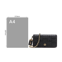 COACH 蔻驰 奢侈品 女士单肩包专柜款黑色皮革斜挎链条包女 28631 OLBLK