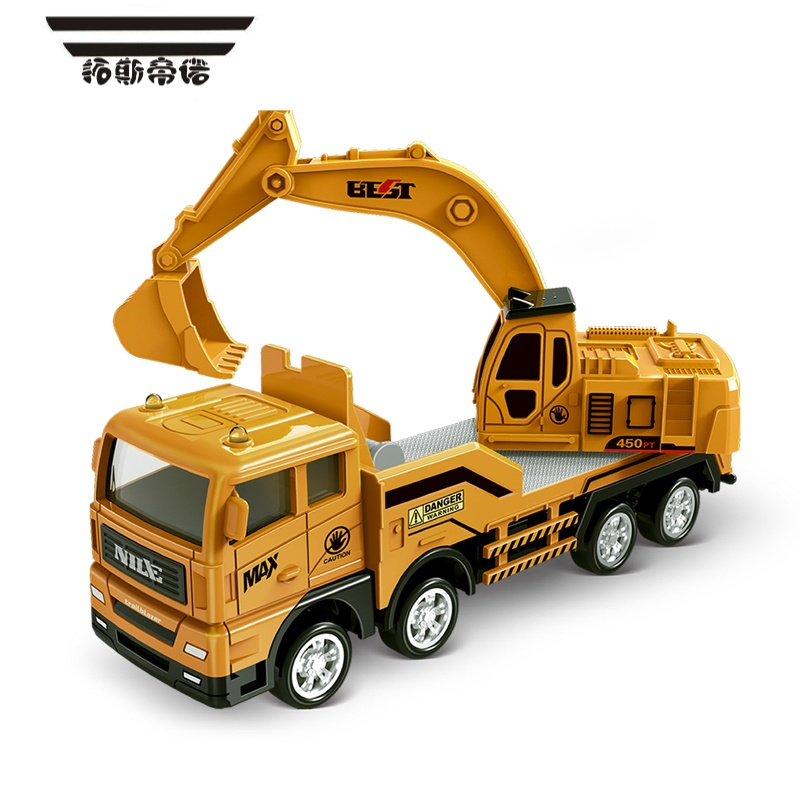 拓斯帝诺惯性工程车男孩挖掘机搅拌车油罐车卡车载土车儿童玩具小汽车