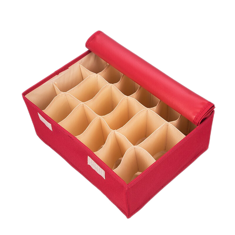 安巢家居(ANCHOW)内衣收纳盒内裤袜子收藏储物分层家用卧室衣柜文胸布艺整理箱百纳箱/内衣18格收纳盒AJ277