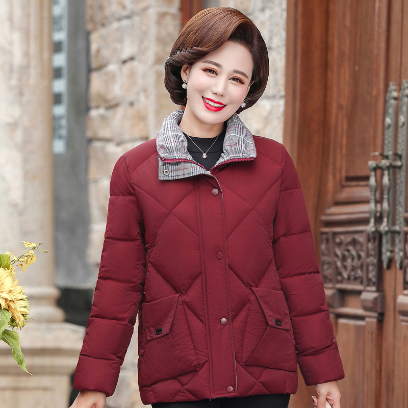 fish basket妈妈冬装棉服短款洋气外套40岁50中老年人女装羽绒棉衣