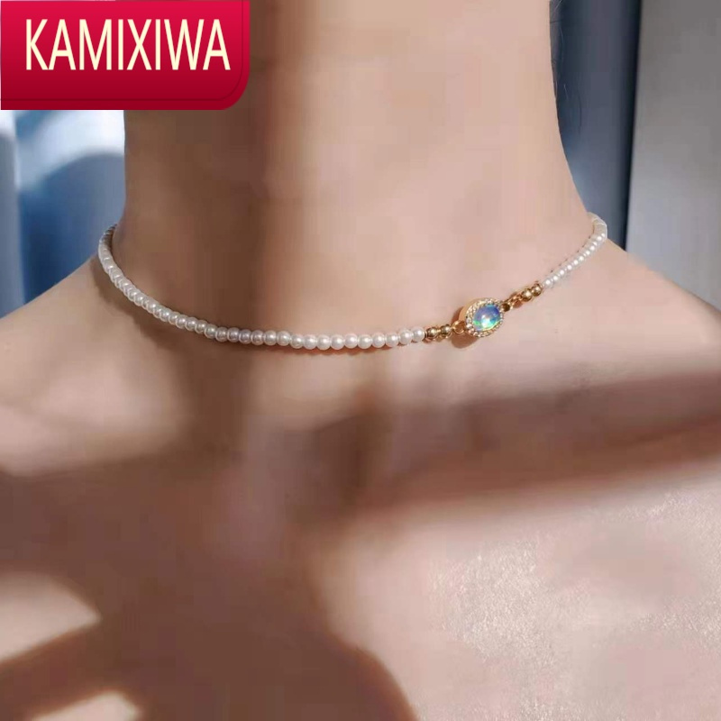 KAMIXIWA埃及欧珀卡扣施珍珠choker颈链短项链复古浪漫小礼服惹眼